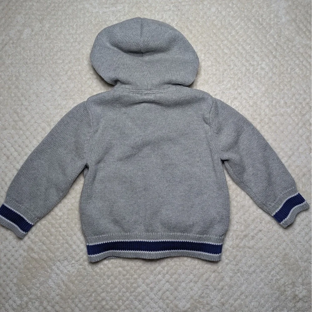 Baby GAP‎ Toddler Hooded Sweater Grey Blue Button Front 2T